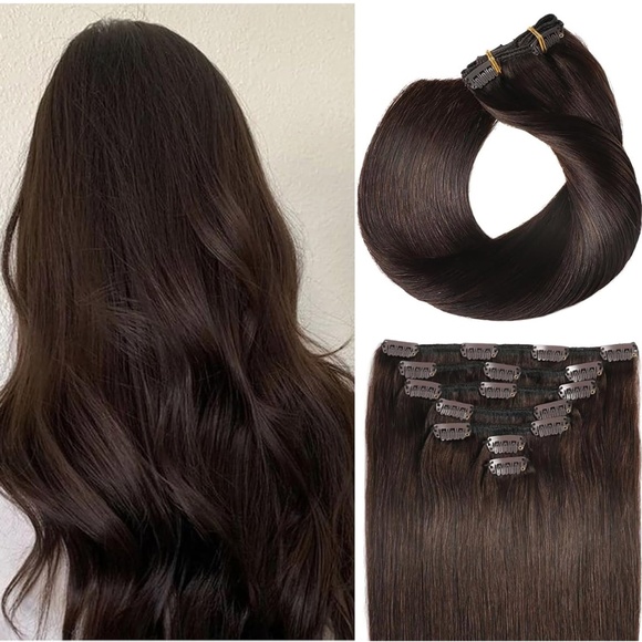 remy dark brown human hair extensions